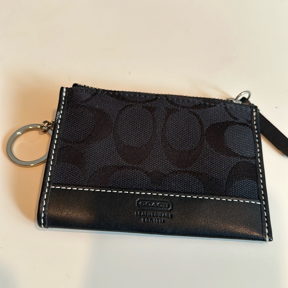 Coach Signature Card Case with Keychain
